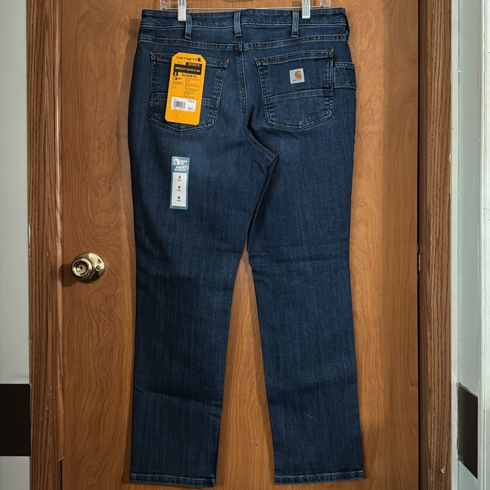 Carhartt Rugged Flex Relaxed Fit Women’s Blue Jeans size 10 Short - Picture 7 of 16